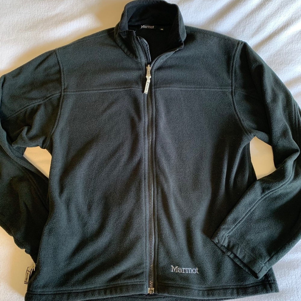 Marmot Fleece Full Zip Jacket Black Mens Size Medium